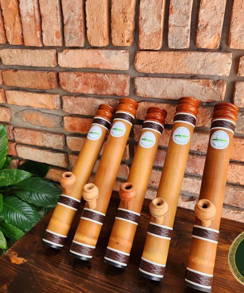MNT4M - Điếu cày mini trúc không rút bọc mây chống tràn nhỏ gọn.