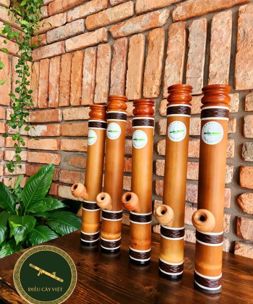 MNT4M - Điếu cày mini trúc không rút bọc mây chống tràn nhỏ gọn.