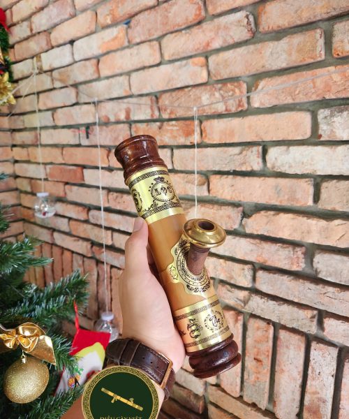 MNBT01M - Điếu cày mini trúc có rút bọc đồng hoa văn sáng bóng chất lượng 1 mnbt01 dieu cay truc co rut boc dong hoa van1