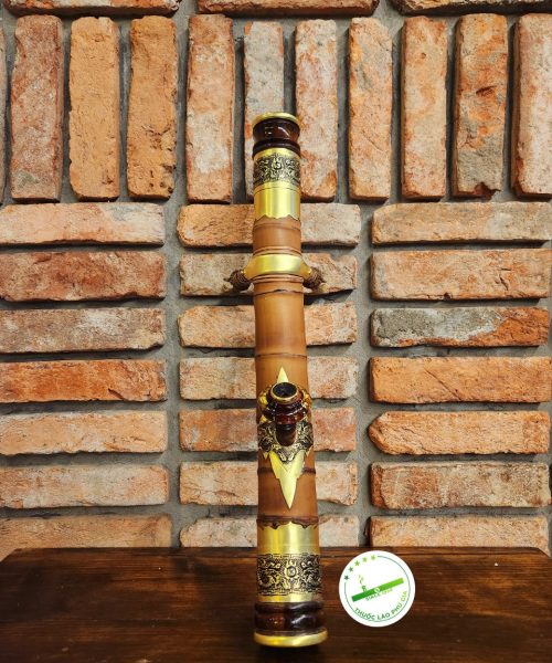 Điếu cày tre gai mini du lịch bọc đồng tg04