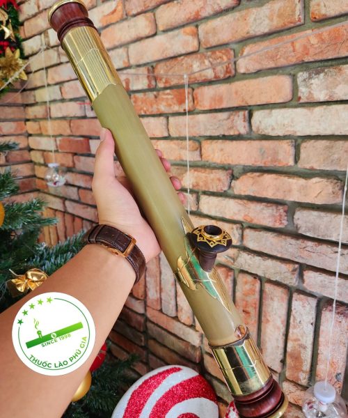 Điếu cày nứa mini du lịch bọc đồng MNN05
