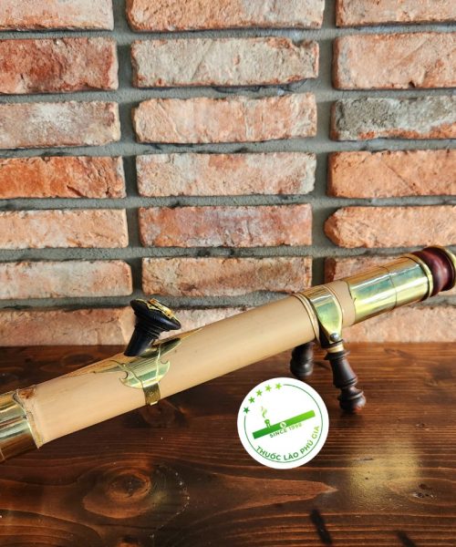 điếu cày nứa mini du lịch bọc đồng có chân MMN06